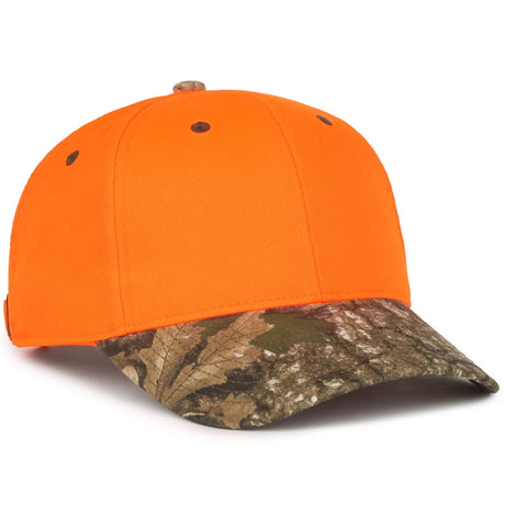 Outdoor Cap 202IS Blaze/ Camo Structured Solid Back Hat Unisex Accessories Hats & Caps