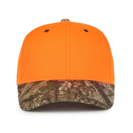 Outdoor Cap 202IS Blaze/ Camo Structured Solid Back Hat Unisex Accessories Hats & Caps