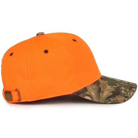 Outdoor Cap 202IS Blaze/ Camo Structured Solid Back Hat Unisex Accessories Hats & Caps