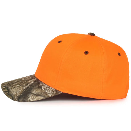 Outdoor Cap 202IS Blaze/ Camo Structured Solid Back Hat Unisex Accessories Hats & Caps