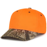 Outdoor Cap 202IS Blaze/ Camo Structured Solid Back Hat Unisex Accessories Hats & Caps