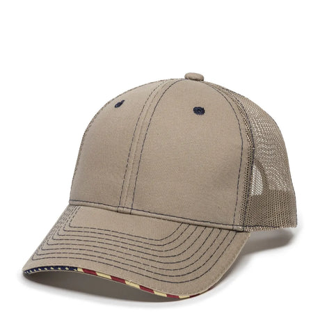 Outdoor Cap USA-800M Contrast Stitch Structured Trucker Hat Unisex Accessories Hats & Caps