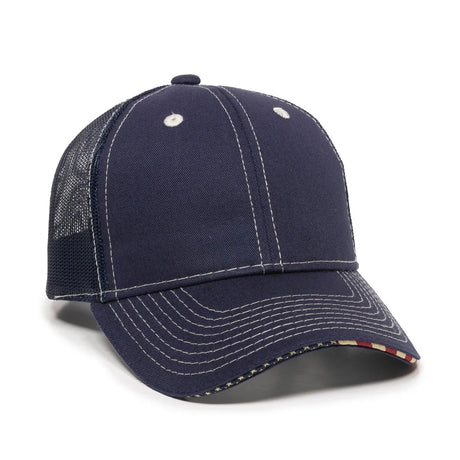 Outdoor Cap USA-800M Contrast Stitch Structured Trucker Hat Unisex Accessories Hats & Caps