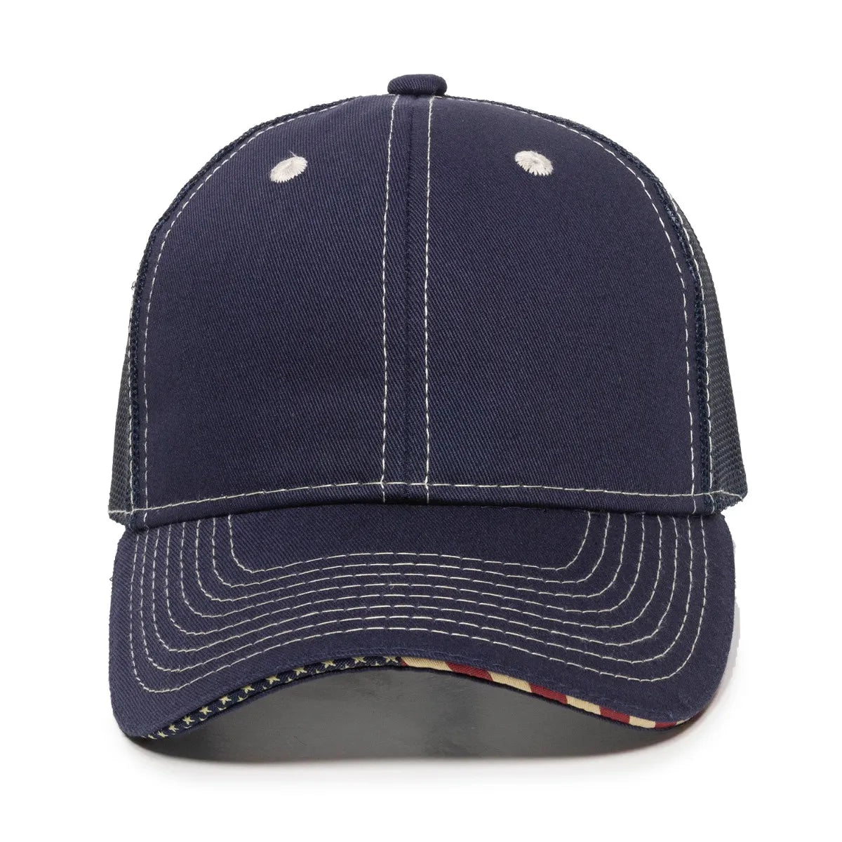 Outdoor Cap USA-800M Contrast Stitch Structured Trucker Hat Unisex Accessories Hats & Caps