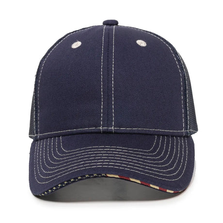 Outdoor Cap USA-800M Contrast Stitch Structured Trucker Hat Unisex Accessories Hats & Caps