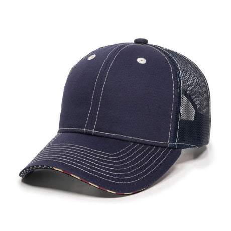 Outdoor Cap USA-800M Contrast Stitch Structured Trucker Hat Unisex Accessories Hats & Caps