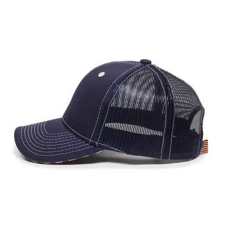 Outdoor Cap USA-800M Contrast Stitch Structured Trucker Hat Unisex Accessories Hats & Caps