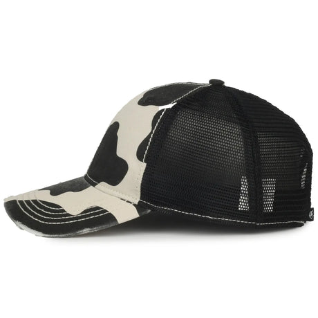 Outdoor Cap OC801P Holstein - Black Unstructured Trucker Hat Unisex Accessories Hats & Caps