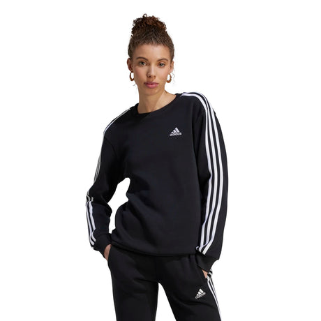 adidas Women's Essentials 3-Stripes Fleece Sweatshirt Womens Apparel Sweatshirts & Fleece