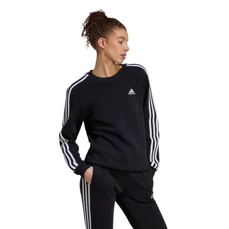 adidas Women's Essentials 3-Stripes Fleece Sweatshirt Womens Apparel Sweatshirts & Fleece