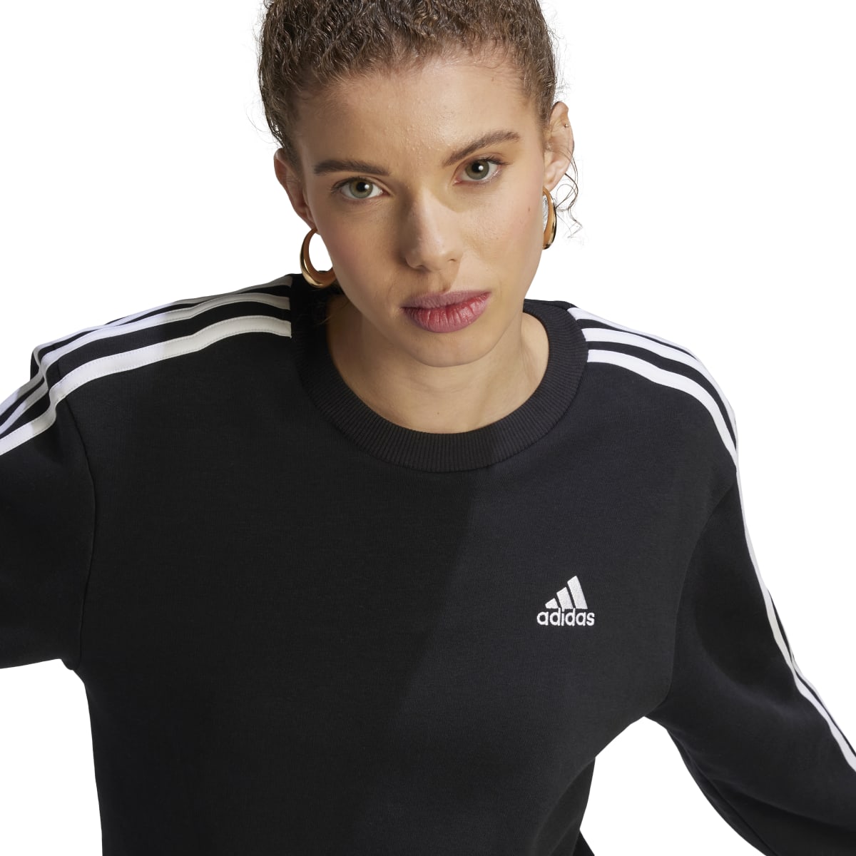 adidas Women's Essentials 3-Stripes Fleece Sweatshirt Womens Apparel Sweatshirts & Fleece