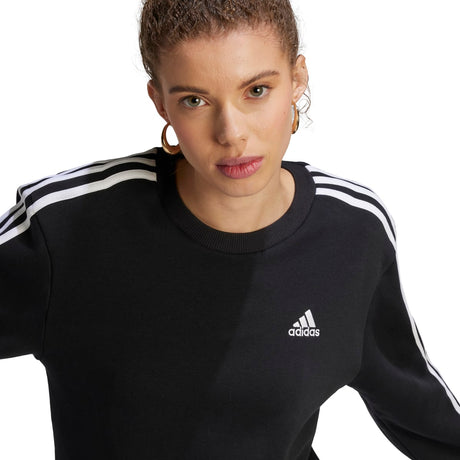 adidas Women's Essentials 3-Stripes Fleece Sweatshirt Womens Apparel Sweatshirts & Fleece