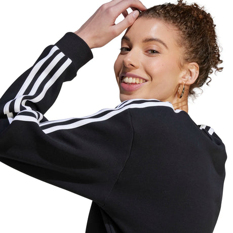 adidas Women's Essentials 3-Stripes Fleece Sweatshirt Womens Apparel Sweatshirts & Fleece