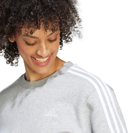 adidas Women's Essentials 3-Stripes Fleece Sweatshirt Womens Apparel Sweatshirts & Fleece