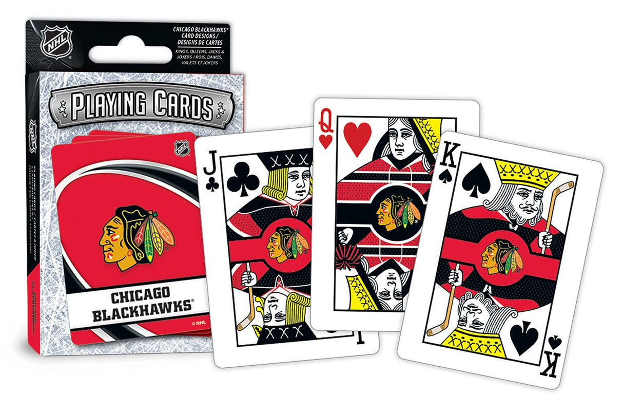 Masterpieces Puzzle Company Chicago Blackhawks Logo Playing Cards Fan Gear NHL Chicago Blackhawks