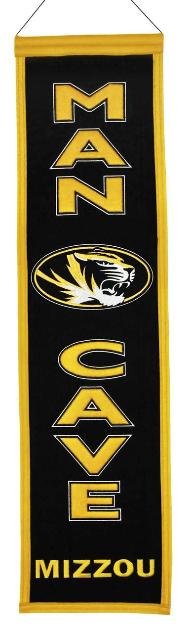 Winning Streak Sports Missouri Tigers Man Cave Wool Banner 8x32 Fan Gear NCAA Missouri Tigers