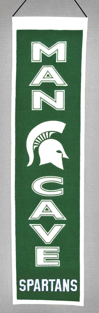 Winning Streak Sports Michigan State Spartans Man Cave Wool Banner 8x32 Fan Gear NCAA Michigan State Spartans
