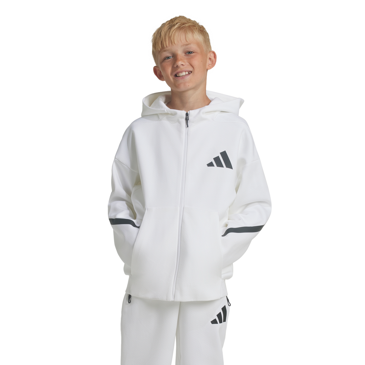 adidas Youth Z.N.E. Full-Zip Hooded Track Jacket Youth Apparel Jackets & Vests