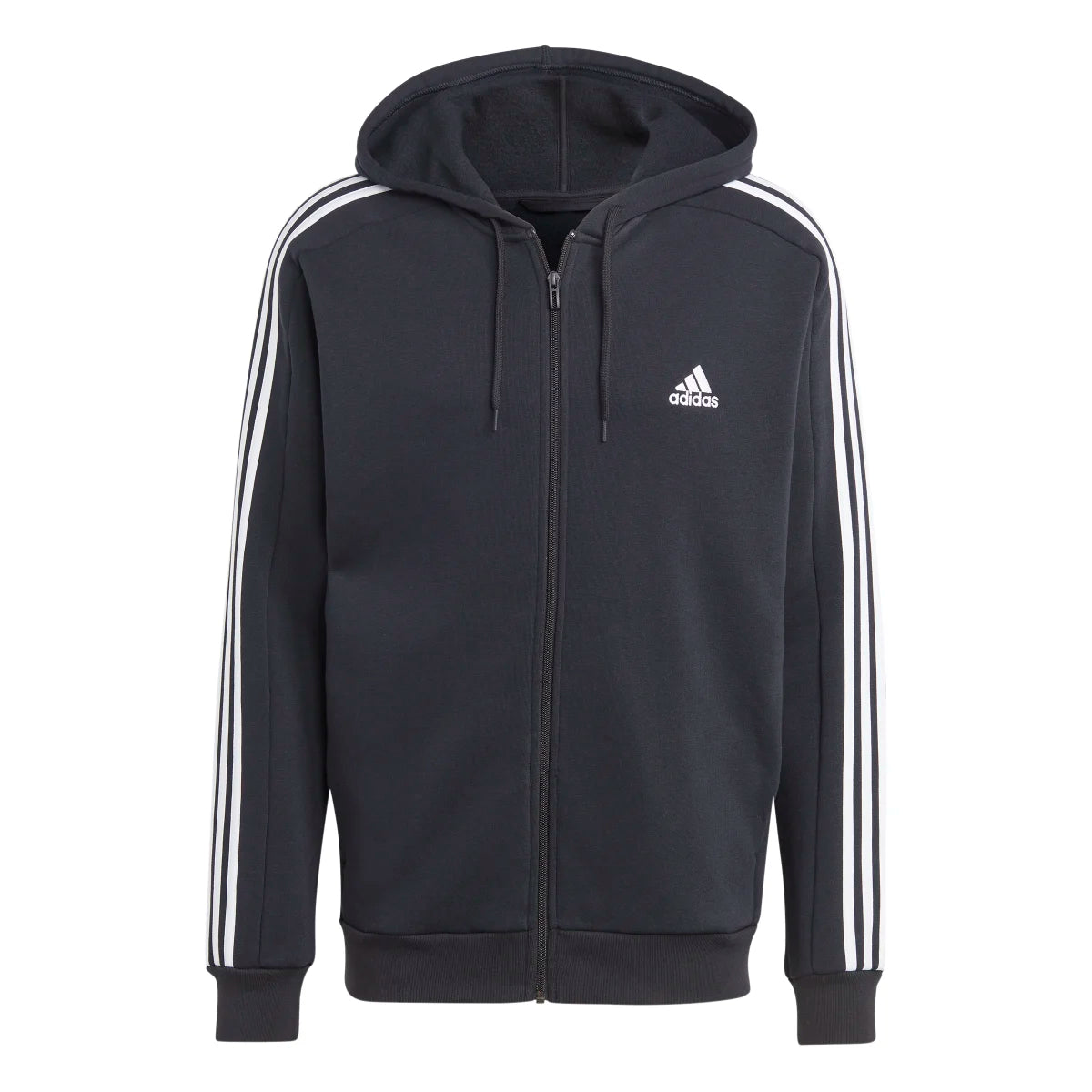 adidas Men's 3-Stripes Fleece Full-Zip Hoodie Mens Apparel Sweatshirts & Fleece