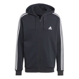 adidas Men's 3-Stripes Fleece Full-Zip Hoodie Mens Apparel Sweatshirts & Fleece