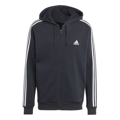 adidas Men's 3-Stripes Fleece Full-Zip Hoodie Mens Apparel Sweatshirts & Fleece