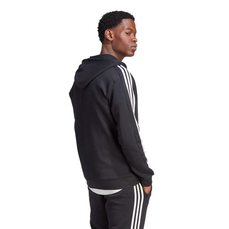 adidas Men's 3-Stripes Fleece Full-Zip Hoodie Mens Apparel Sweatshirts & Fleece