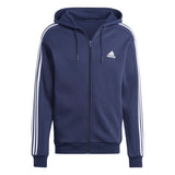 adidas Men's 3-Stripes Fleece Full-Zip Hoodie Mens Apparel Sweatshirts & Fleece