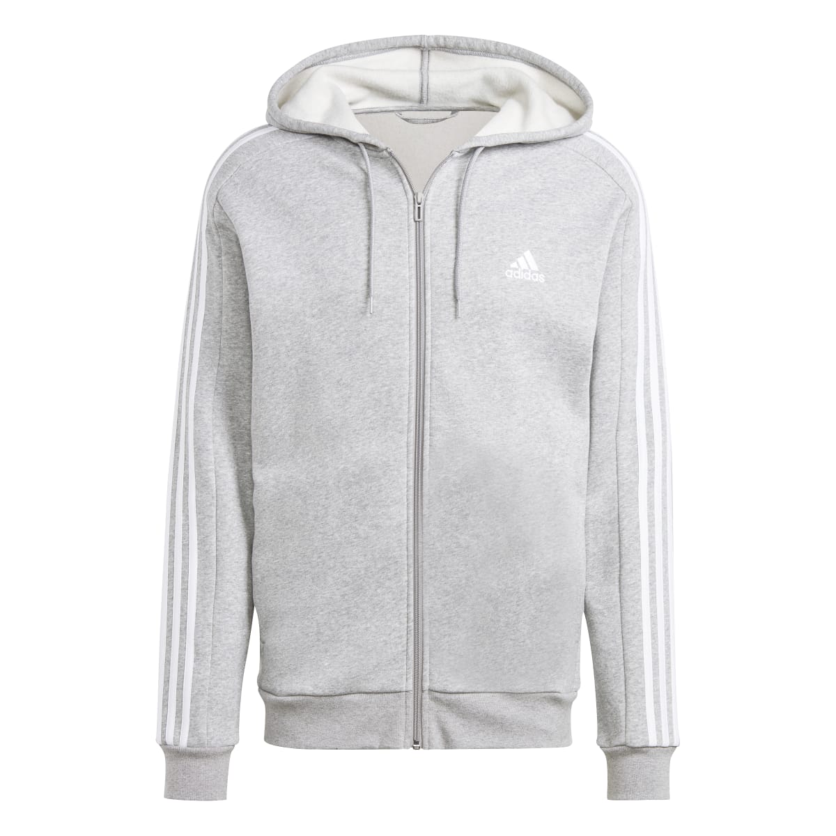 adidas Men's 3-Stripes Fleece Full-Zip Hoodie Mens Apparel Sweatshirts & Fleece
