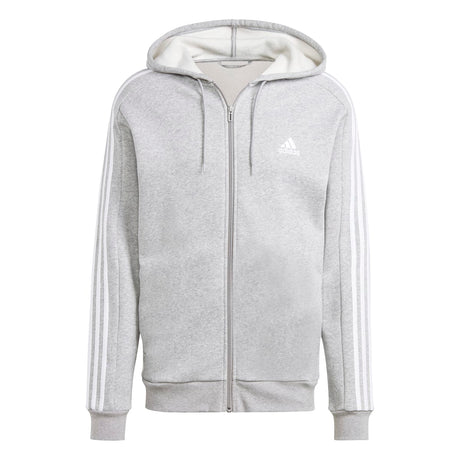 adidas Men's 3-Stripes Fleece Full-Zip Hoodie Mens Apparel Sweatshirts & Fleece