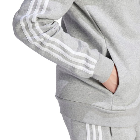 adidas Men's 3-Stripes Fleece Full-Zip Hoodie Mens Apparel Sweatshirts & Fleece