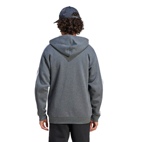 adidas Men's 3-Stripes Fleece Full-Zip Hoodie Mens Apparel Sweatshirts & Fleece