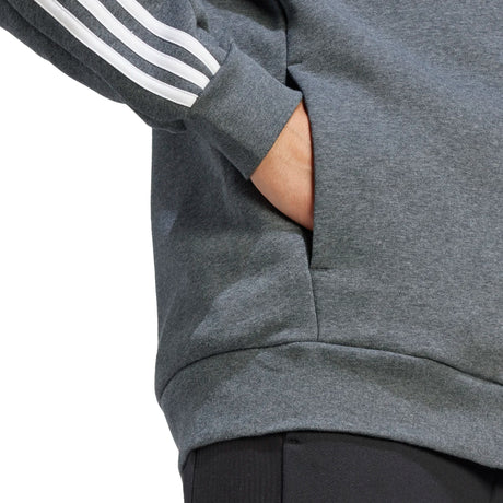 adidas Men's 3-Stripes Fleece Full-Zip Hoodie Mens Apparel Sweatshirts & Fleece