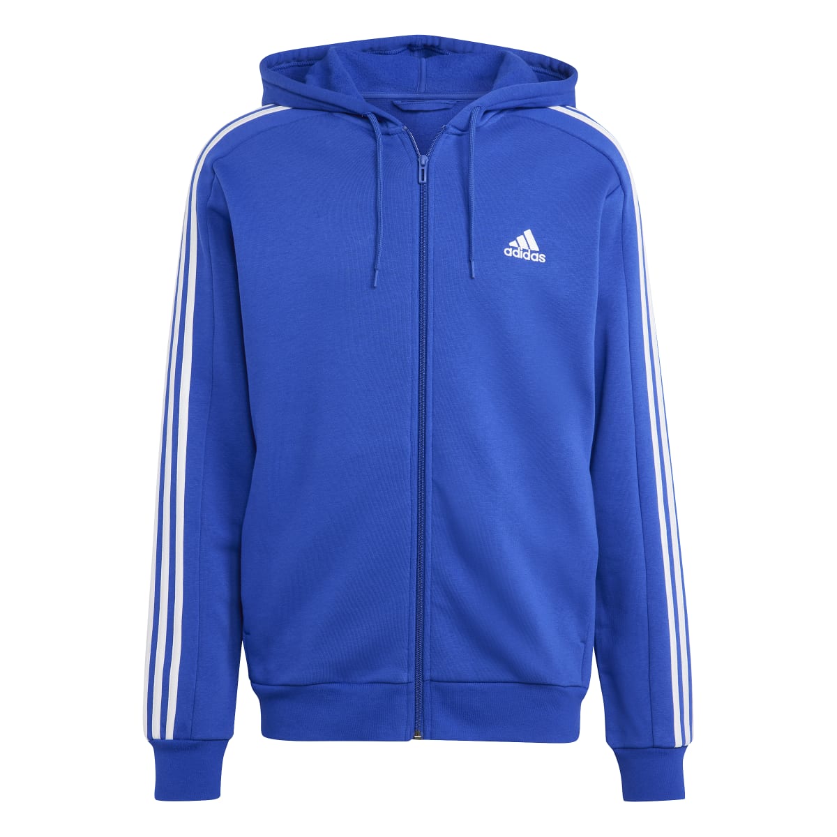 adidas Men's 3-Stripes Fleece Full-Zip Hoodie Mens Apparel Sweatshirts & Fleece