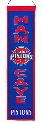 Winning Streak Sports Detroit Pistons Man Cave Wool Banner 8x32 Fan Gear NBA Detroit Pistons