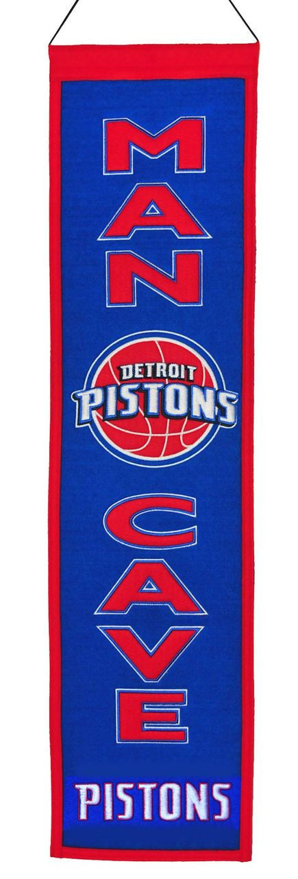 Winning Streak Sports Detroit Pistons Man Cave Wool Banner 8x32 Fan Gear NBA Detroit Pistons