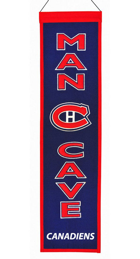 Winning Streak Sports Montreal Canadiens Wool Man Cave Banner 8x32 Fan Gear NHL Montreal Canadiens