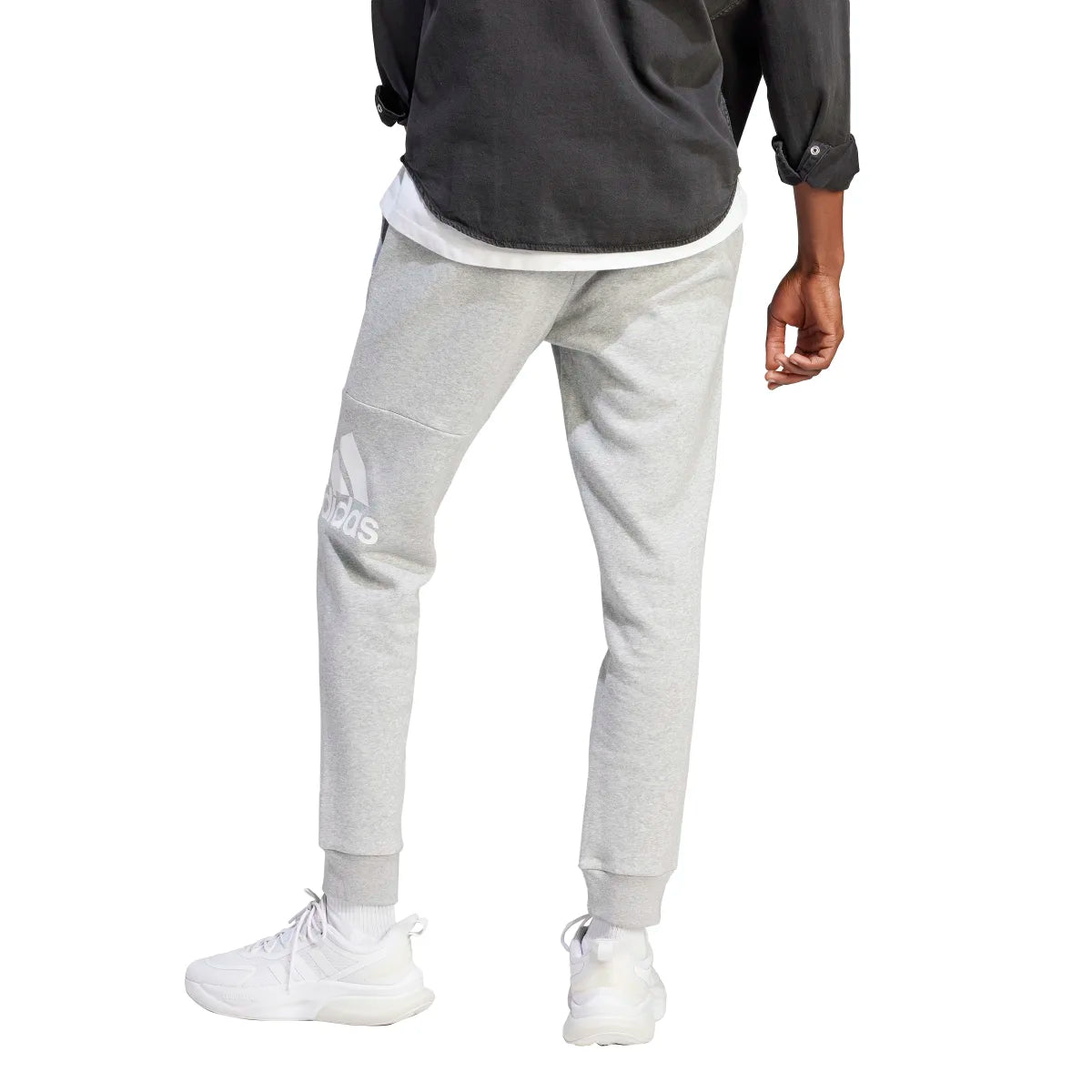 adidas Men's Essentials Fleece Tapered Cuff Big Logo Joggers Tall Mens Apparel Pants & Sweatpants