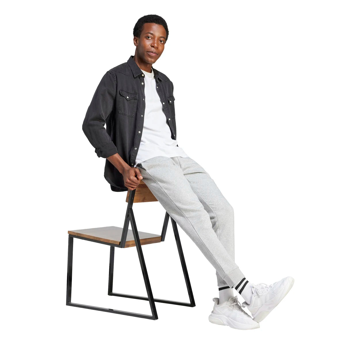 adidas Men's Essentials Fleece Tapered Cuff Big Logo Joggers Tall Mens Apparel Pants & Sweatpants
