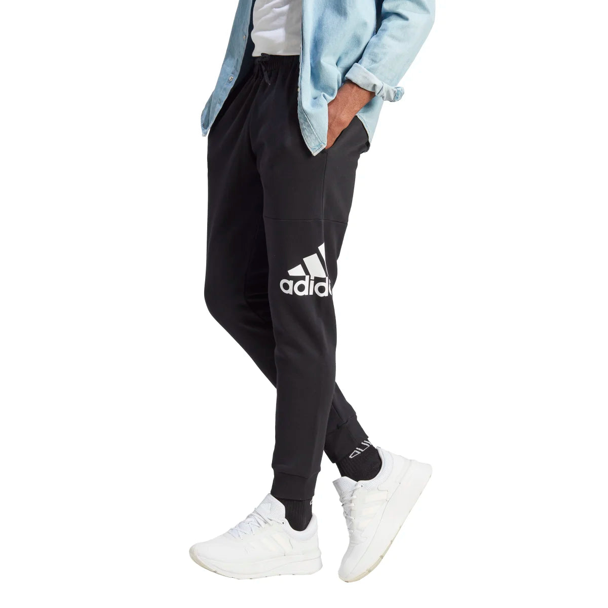 adidas Men's Essentials Fleece Tapered Cuff Big Logo Joggers Tall Mens Apparel Pants & Sweatpants