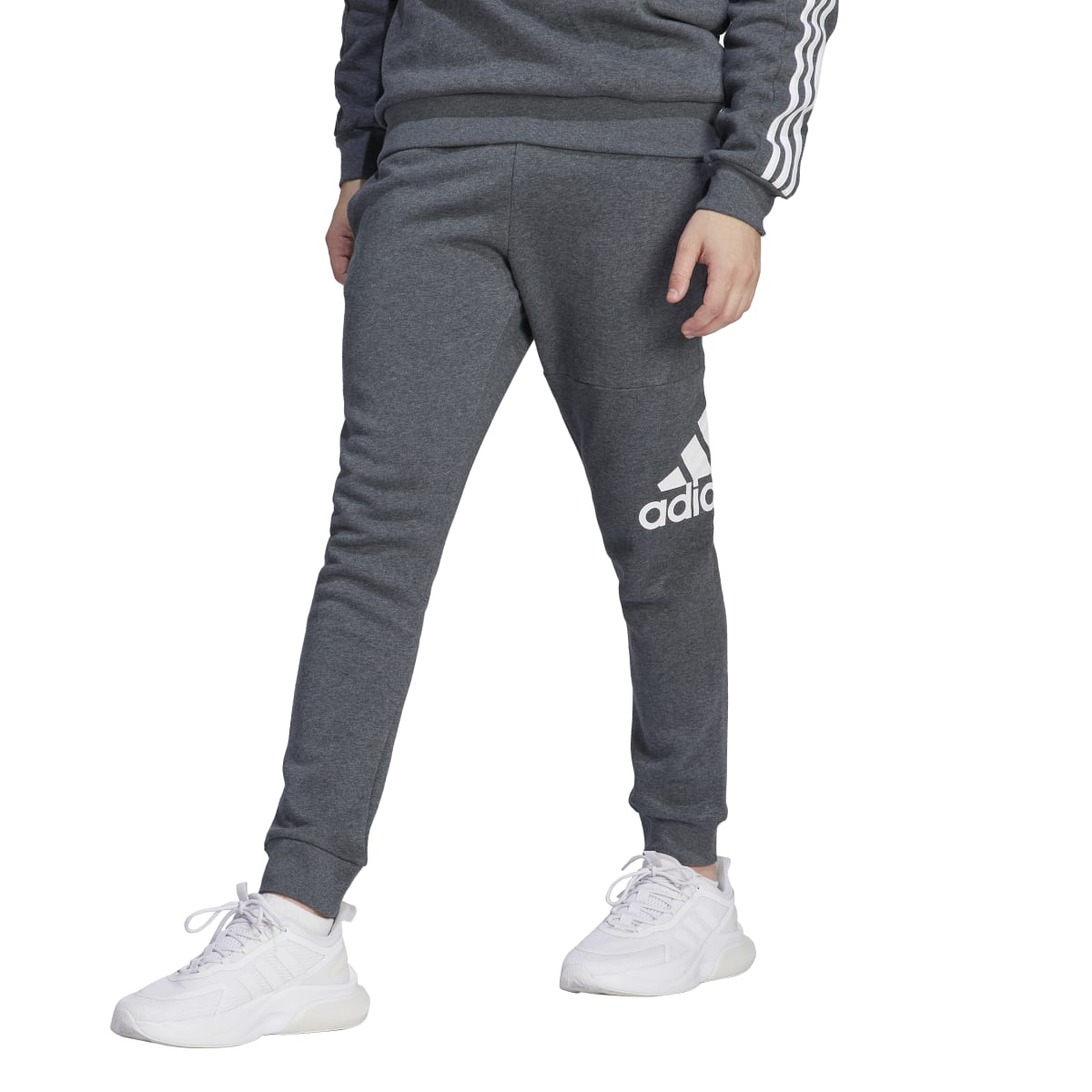 adidas Men's Essentials Fleece Tapered Cuff Big Logo Joggers Tall Mens Apparel Pants & Sweatpants