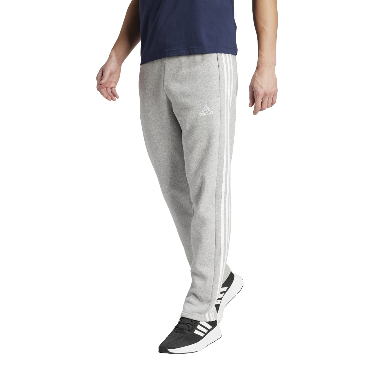 adidas Men's Essentials 3-Stripes Open Hem Fleece Joggers Mens Apparel Pants & Sweatpants