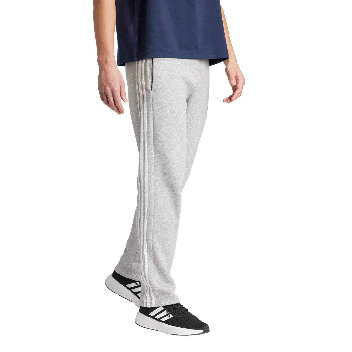 adidas Men's Essentials 3-Stripes Open Hem Fleece Joggers Mens Apparel Pants & Sweatpants