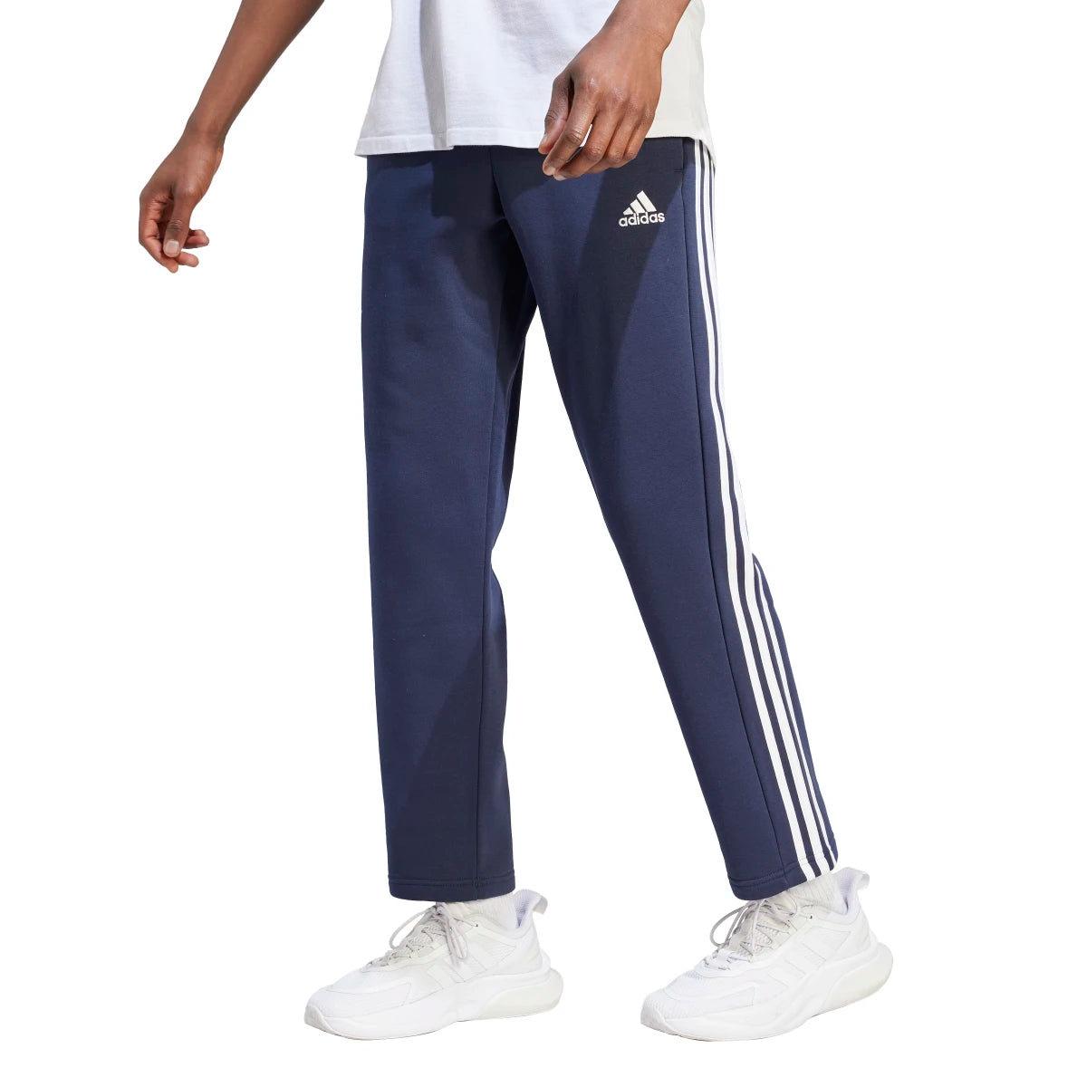 adidas Men's Essentials 3-Stripes Open Hem Fleece Joggers Mens Apparel Pants & Sweatpants