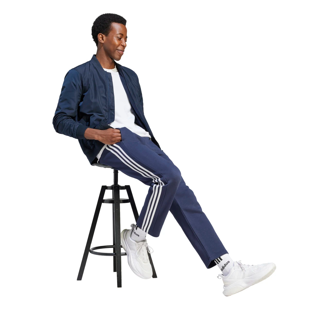 adidas Men's Essentials 3-Stripes Open Hem Fleece Joggers Mens Apparel Pants & Sweatpants