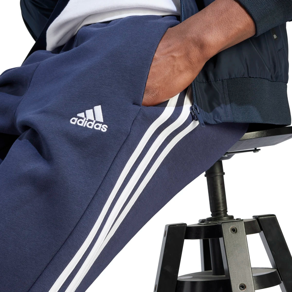 adidas Men's Essentials 3-Stripes Open Hem Fleece Joggers Mens Apparel Pants & Sweatpants