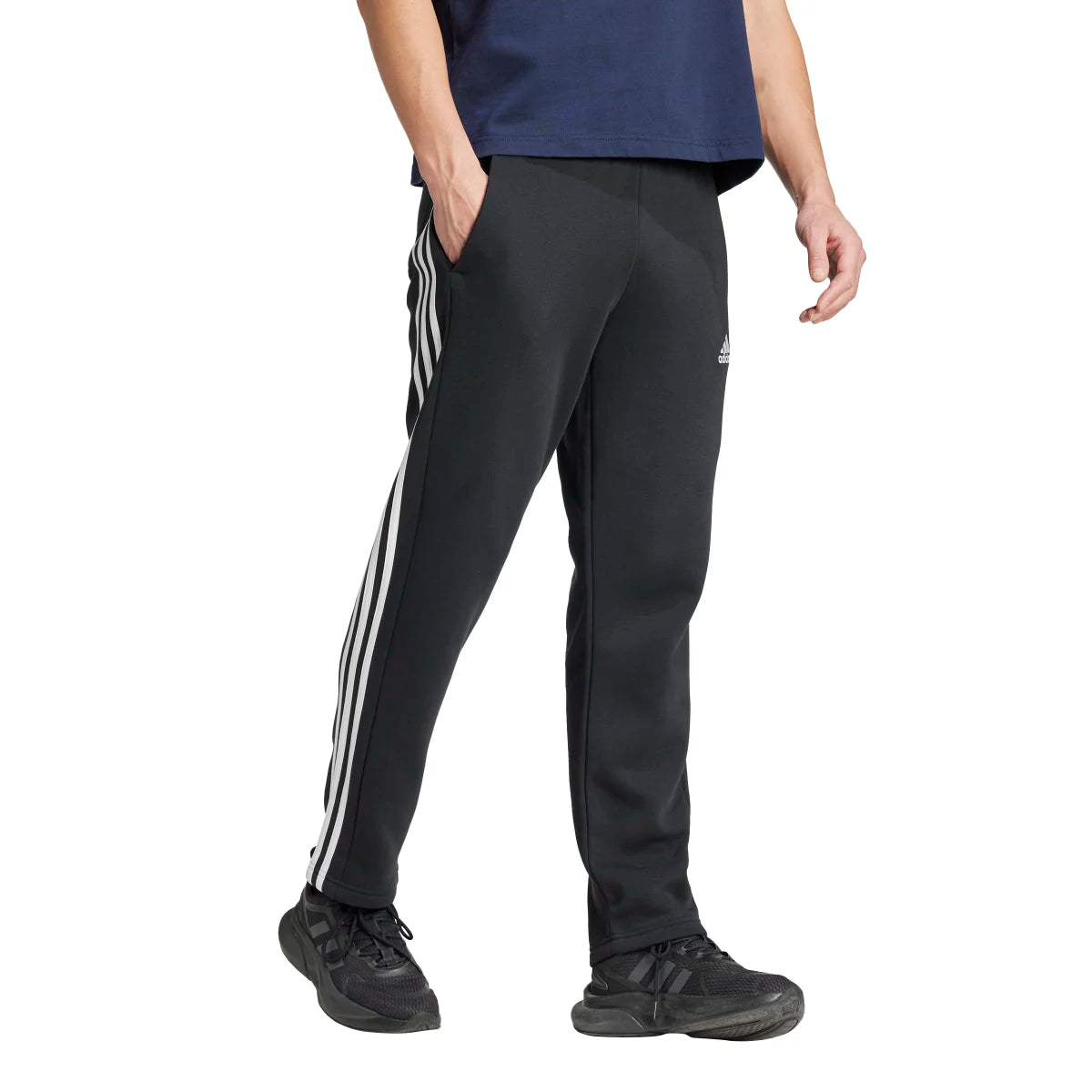 adidas Men's Essentials 3-Stripes Open Hem Fleece Joggers Mens Apparel Pants & Sweatpants