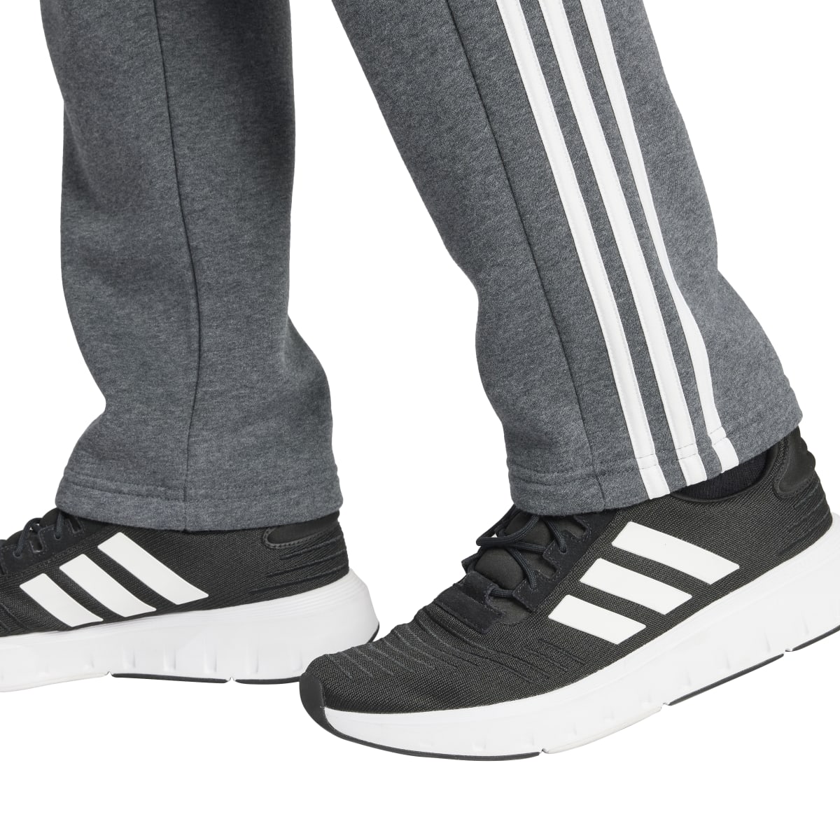 adidas Men's Essentials 3-Stripes Open Hem Fleece Joggers Mens Apparel Pants & Sweatpants
