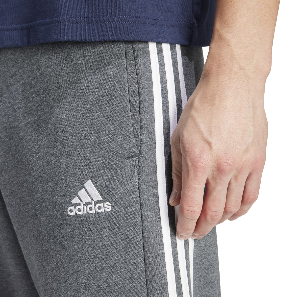 adidas Men's Essentials 3-Stripes Open Hem Fleece Joggers Mens Apparel Pants & Sweatpants