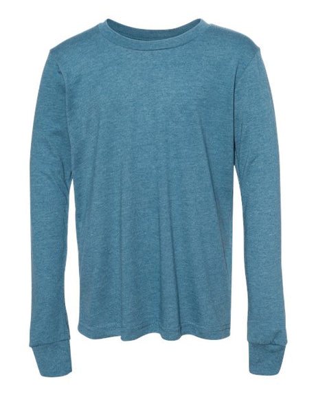 BELLA + CANVAS Youth Heather CVC Long Sleeve Tee Youth Apparel Shirts & Tops