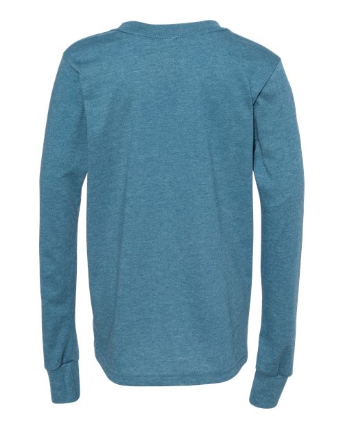 BELLA + CANVAS Youth Heather CVC Long Sleeve Tee Youth Apparel Shirts & Tops
